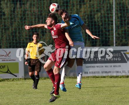 Fussball 1. KLasse C. Metnitztal gegen Launsdorf. Martin Kotulsky,  (Metnitztal), Hubert Egger (Launsdorf). Grades, am 18.8.2019.
Foto: Kuess
www.qspictures.net
---
pressefotos, pressefotografie, kuess, qs, qspictures, sport, bild, bilder, bilddatenbank