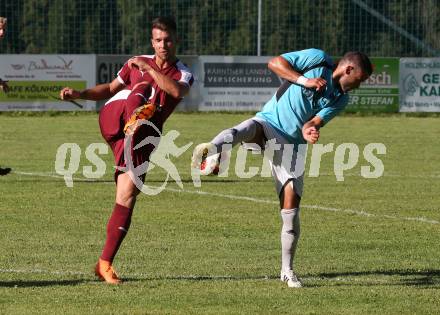 Fussball 1. KLasse C. Metnitztal gegen Launsdorf. Stefan Stampfer, (Metnitztal),  Adis Ajkic  (Launsdorf). Grades, am 18.8.2019.
Foto: Kuess
www.qspictures.net
---
pressefotos, pressefotografie, kuess, qs, qspictures, sport, bild, bilder, bilddatenbank