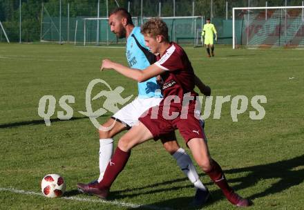 Fussball 1. KLasse C. Metnitztal gegen Launsdorf.  Danijel Vukaljovic,  (Metnitztal), Lukas Pietsch (Launsdorf). Grades, am 18.8.2019.
Foto: Kuess
www.qspictures.net
---
pressefotos, pressefotografie, kuess, qs, qspictures, sport, bild, bilder, bilddatenbank