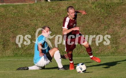 Fussball 1. KLasse C. Metnitztal gegen Launsdorf. Niklas Jeglitsch,  (Metnitztal), Manuel Leitgeb (Launsdorf). Grades, am 18.8.2019.
Foto: Kuess
www.qspictures.net
---
pressefotos, pressefotografie, kuess, qs, qspictures, sport, bild, bilder, bilddatenbank