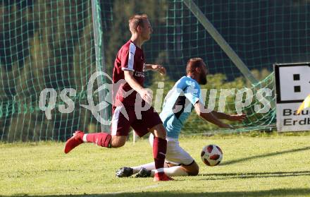 Fussball 1. KLasse C. Metnitztal gegen Launsdorf. Danijel Vukaljovic,  (Metnitztal), Manuel Leitgeb (Launsdorf). Grades, am 18.8.2019.
Foto: Kuess
www.qspictures.net
---
pressefotos, pressefotografie, kuess, qs, qspictures, sport, bild, bilder, bilddatenbank