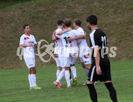Fussball. Kaerntner Liga. Maria Saal gegen Dellach/Gail.  Torjubel Bernhard Walzl (Maria Saal). Maria Saal, 24.8.2019.
Foto: Kuess
www.qspictures.net
---
pressefotos, pressefotografie, kuess, qs, qspictures, sport, bild, bilder, bilddatenbank