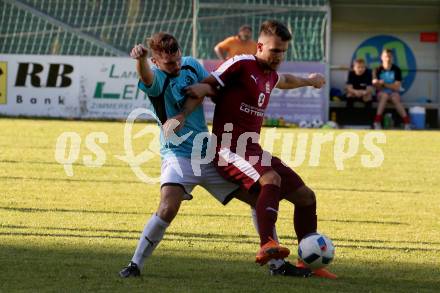Fussball 1. KLasse C. Metnitztal gegen Launsdorf. Julian Geier, (Metnitztal),  Adis Ajkic  (Launsdorf). Grades, am 18.8.2019.
Foto: Kuess
www.qspictures.net
---
pressefotos, pressefotografie, kuess, qs, qspictures, sport, bild, bilder, bilddatenbank