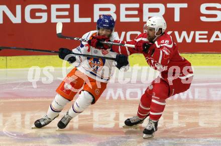 Eishockey, Europa Champions Hockey League.  KAC gegen Tappara Tampere (Finnland). Martin Schumnig, (KAC), Niko Ojamaeki   (Tappara Tampere). Klagenfurt, am 29.8.2019.
Foto: Kuess
www.qspictures.net
---
pressefotos, pressefotografie, kuess, qs, qspictures, sport, bild, bilder, bilddatenbank