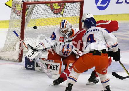 Eishockey, Europa Champions Hockey League.  KAC gegen Tappara Tampere (Finnland). Matthew Neal,  (KAC),  Christian Heljanko, Teemu Suhonen (Tappara Tampere). Klagenfurt, am 29.8.2019.
Foto: Kuess
www.qspictures.net
---
pressefotos, pressefotografie, kuess, qs, qspictures, sport, bild, bilder, bilddatenbank