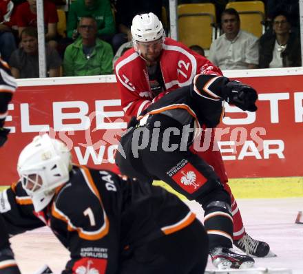 Eishockey. CHL. Europa Champions Hockey League.  KAC gegen Frisk Asker (Norwegen). Siim Liivik,  (KAC), Henrik Odegaard  (Frisk Asker). Klagenfurt, am 31.8.2019.
Foto: Kuess
www.qspictures.net
---
pressefotos, pressefotografie, kuess, qs, qspictures, sport, bild, bilder, bilddatenbank