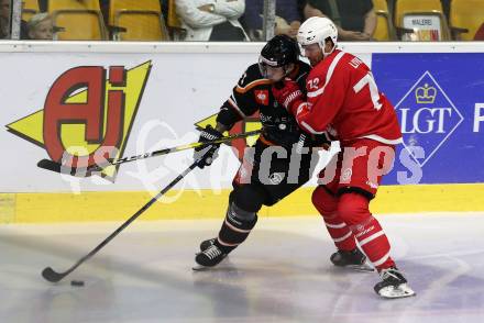 Eishockey. CHL. Europa Champions Hockey League.  KAC gegen Frisk Asker (Norwegen). Siim Liivik,  (KAC),  Victor Bjoerkung (Frisk Asker). Klagenfurt, am 31.8.2019.
Foto: Kuess
www.qspictures.net
---
pressefotos, pressefotografie, kuess, qs, qspictures, sport, bild, bilder, bilddatenbank