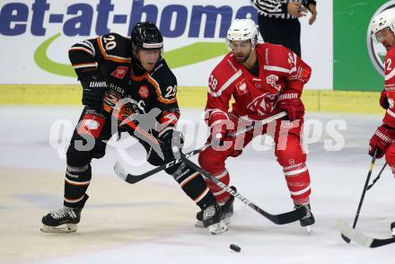 Eishockey. CHL. Europa Champions Hockey League.  KAC gegen Frisk Asker (Norwegen). Martin Schumnig,  (KAC), Anders Bastiansen  (Frisk Asker). Klagenfurt, am 31.8.2019.
Foto: Kuess
www.qspictures.net
---
pressefotos, pressefotografie, kuess, qs, qspictures, sport, bild, bilder, bilddatenbank