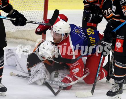 Eishockey. CHL. Europa Champions Hockey League.  KAC gegen Frisk Asker (Norwegen). Matthew Neal,  (KAC), Nicklas Dahlberg  (Frisk Asker). Klagenfurt, am 31.8.2019.
Foto: Kuess
www.qspictures.net
---
pressefotos, pressefotografie, kuess, qs, qspictures, sport, bild, bilder, bilddatenbank