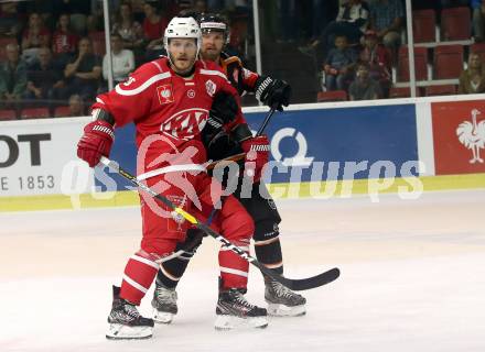 Eishockey. CHL. Europa Champions Hockey League.  KAC gegen Frisk Asker (Norwegen). Stefan Geier,  (KAC), Patrick Bovim  (Frisk Asker). Klagenfurt, am 31.8.2019.
Foto: Kuess
www.qspictures.net
---
pressefotos, pressefotografie, kuess, qs, qspictures, sport, bild, bilder, bilddatenbank