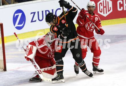 Eishockey. CHL. Europa Champions Hockey League.  KAC gegen Frisk Asker (Norwegen). Lars Haugen, Martin Schumnig,  (KAC), Anders Bastiansen  (Frisk Asker). Klagenfurt, am 31.8.2019.
Foto: Kuess
www.qspictures.net
---
pressefotos, pressefotografie, kuess, qs, qspictures, sport, bild, bilder, bilddatenbank