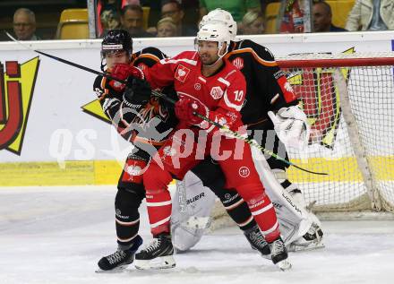 Eishockey. CHL. Europa Champions Hockey League.  KAC gegen Frisk Asker (Norwegen). Andrew Jacob Kozek, (KAC),  Max Krogdahl  (Frisk Asker). Klagenfurt, am 31.8.2019.
Foto: Kuess
www.qspictures.net
---
pressefotos, pressefotografie, kuess, qs, qspictures, sport, bild, bilder, bilddatenbank