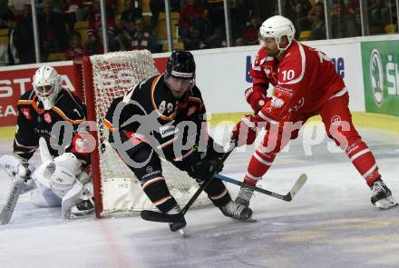 Eishockey. CHL. Europa Champions Hockey League.  KAC gegen Frisk Asker (Norwegen). Andrew Jacob Kozek,  (KAC),  Christian Kasastul, Nicklas Dahlberg (Frisk Asker). Klagenfurt, am 31.8.2019.
Foto: Kuess
www.qspictures.net
---
pressefotos, pressefotografie, kuess, qs, qspictures, sport, bild, bilder, bilddatenbank