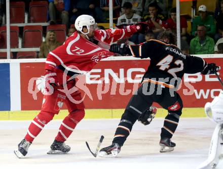 Eishockey. CHL. Europa Champions Hockey League.  KAC gegen Frisk Asker (Norwegen). Siim Liivik,  (KAC), Henrik Odegaard  (Frisk Asker). Klagenfurt, am 31.8.2019.
Foto: Kuess
www.qspictures.net
---
pressefotos, pressefotografie, kuess, qs, qspictures, sport, bild, bilder, bilddatenbank