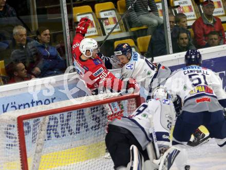 EBEL. Eishockey Bundesliga. KAC gegen	Hydro Fehervar AV 19. Neal Matthew (KAC),  Harty Jonathan (Alba Volan). Klagenfurt, am 13.9.2019.
Foto: Kuess
www.qspictures.net

---
pressefotos, pressefotografie, kuess, qs, qspictures, sport, bild, bilder, bilddatenbank