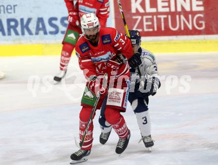 EBEL. Eishockey Bundesliga. KAC gegen	Hydro Fehervar AV 19. Fischer David Joseph (KAC), Reisz Aron Sandor (Alba Volan). Klagenfurt, am 13.9.2019.
Foto: Kuess
www.qspictures.net

---
pressefotos, pressefotografie, kuess, qs, qspictures, sport, bild, bilder, bilddatenbank
