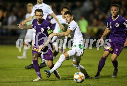 Fussball 2. Liga. SK Austria Klagenfurt gegen SC Austria Lustenau. Philipp Huetter, Oliver Markoutz, (Austria Klagenfurt), Marcel Canadi  (Lustenau). Klagenfurt, am 13.9.2019.
Foto: Kuess
www.qspictures.net
---
pressefotos, pressefotografie, kuess, qs, qspictures, sport, bild, bilder, bilddatenbank