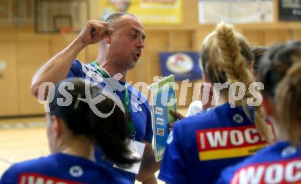 Handball Frauen Bundesliga. SC Kelag Ferlach/Feldkirchen gegen UHC Muellner Bau Stockerau. Trainer Alen Mihalj (Ferlach/Feldkirchen). Ferlach, am 14.9.2019.
Foto: Kuess
www.qspictures.net
---
pressefotos, pressefotografie, kuess, qs, qspictures, sport, bild, bilder, bilddatenbank