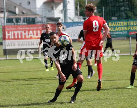 Fussball. Kaerntner Liga. KAC 1909 gegen Koettmannsdorf. Lukas Matthias Hausott (KAC), Christopher Sallinger (Koettmannsdorf). Klagenfurt, 14.9.2019.
Foto: Kuess
www.qspictures.net
---
pressefotos, pressefotografie, kuess, qs, qspictures, sport, bild, bilder, bilddatenbank
