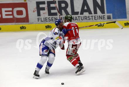 EBEL. Eishockey Bundesliga. EC VSV gegen HCB Suedtirol Alperia.  Bacher Stefan (VSV), Giliati Stefano (Bozen). Villach, am 15.9.2019.
Foto: Kuess
www.qspictures.net
---
pressefotos, pressefotografie, kuess, qs, qspictures, sport, bild, bilder, bilddatenbank