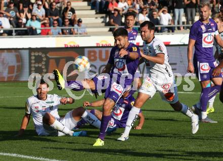 Fussball Bundesliga. RZ Pellets WAC gegen FK Austria Wien. Christopher Wernitznig, Nemanja Rnic (WAC), Tarkan Serbest (Wien). Wolfsberg, am 15.9.2019.
Foto: Kuess
www.qspictures.net

---
pressefotos, pressefotografie, kuess, qs, qspictures, sport, bild, bilder, bilddatenbank