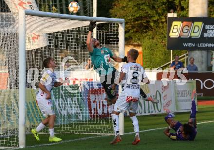 Fussball Bundesliga. RZ Pellets WAC gegen FK Austria Wien. Romano Christian Schmid, Alexander Kofler, Marcel Ritzmaier (WAC), Alon Turgeman (Wien). Wolfsberg, am 15.9.2019.
Foto: Kuess
www.qspictures.net

---
pressefotos, pressefotografie, kuess, qs, qspictures, sport, bild, bilder, bilddatenbank