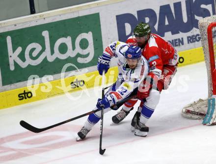 EBEL. Eishockey Bundesliga. EC VSV gegen HCB Suedtirol Alperia. Wolf Bernd  (VSV), Insam Marco (Bozen). Villach, am 15.9.2019.
Foto: Kuess
www.qspictures.net
---
pressefotos, pressefotografie, kuess, qs, qspictures, sport, bild, bilder, bilddatenbank