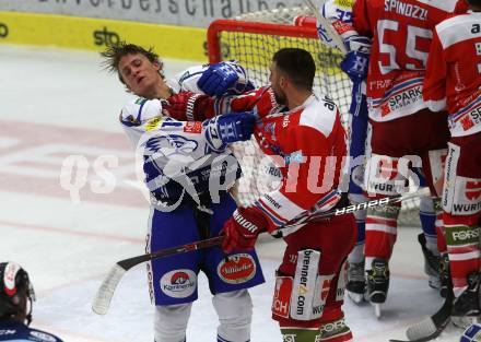 EBEL. Eishockey Bundesliga. EC VSV gegen HCB Suedtirol Alperia.  Kromp Christof (VSV), Giliati Stefano (Bozen). Villach, am 15.9.2019.
Foto: Kuess
www.qspictures.net
---
pressefotos, pressefotografie, kuess, qs, qspictures, sport, bild, bilder, bilddatenbank