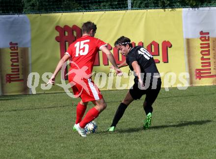 Fussball. Kaerntner Liga. KAC 1909 gegen Koettmannsdorf. Danijel Jovic (KAC), Dominik Kruschitz (Koettmannsdorf). Klagenfurt, 14.9.2019.
Foto: Kuess
www.qspictures.net
---
pressefotos, pressefotografie, kuess, qs, qspictures, sport, bild, bilder, bilddatenbank