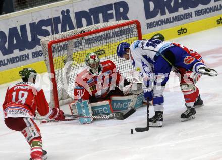EBEL. Eishockey Bundesliga. EC VSV gegen HCB Suedtirol Alperia. Spannring Patrick  (VSV), Irving Leland (Bozen). Villach, am 15.9.2019.
Foto: Kuess
www.qspictures.net
---
pressefotos, pressefotografie, kuess, qs, qspictures, sport, bild, bilder, bilddatenbank