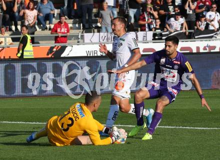 Fussball Bundesliga. RZ Pellets WAC gegen FK Austria Wien. Christopher Wernitznig,  (WAC), Ivan Lucic, Tarkan Serbest (Wien). Wolfsberg, am 15.9.2019.
Foto: Kuess
www.qspictures.net

---
pressefotos, pressefotografie, kuess, qs, qspictures, sport, bild, bilder, bilddatenbank