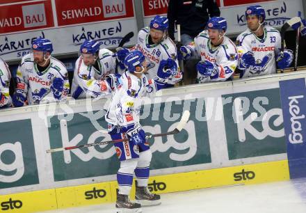 EBEL. Eishockey Bundesliga. EC VSV gegen HCB Suedtirol Alperia. Torjubel Lahoda Alexander  (VSV). Villach, am 15.9.2019.
Foto: Kuess
www.qspictures.net
---
pressefotos, pressefotografie, kuess, qs, qspictures, sport, bild, bilder, bilddatenbank