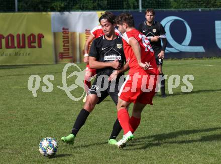 Fussball. Kaerntner Liga. KAC 1909 gegen Koettmannsdorf. Danijel Jovic (KAC), Dominik Kruschitz (Koettmannsdorf). Klagenfurt, 14.9.2019.
Foto: Kuess
www.qspictures.net
---
pressefotos, pressefotografie, kuess, qs, qspictures, sport, bild, bilder, bilddatenbank
