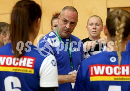 Handball Frauen Bundesliga. SC Kelag Ferlach/Feldkirchen gegen UHC Muellner Bau Stockerau. Trainer Alen Mihalj (Ferlach/Feldkirchen). Ferlach, am 14.9.2019.
Foto: Kuess
www.qspictures.net
---
pressefotos, pressefotografie, kuess, qs, qspictures, sport, bild, bilder, bilddatenbank