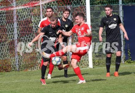 Fussball. Kaerntner Liga. KAC 1909 gegen Koettmannsdorf. Ingo Mailaender (KAC), Martin Trattnig (Koettmannsdorf). Klagenfurt, 14.9.2019.
Foto: Kuess
www.qspictures.net
---
pressefotos, pressefotografie, kuess, qs, qspictures, sport, bild, bilder, bilddatenbank