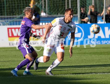 Fussball Bundesliga. RZ Pellets WAC gegen FK Austria Wien. Mario Leitgeb (WAC), Maximilian Sax (Wien). Wolfsberg, am 15.9.2019.
Foto: Kuess
www.qspictures.net

---
pressefotos, pressefotografie, kuess, qs, qspictures, sport, bild, bilder, bilddatenbank