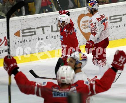 EBEL. Eishockey Bundesliga. KAC gegen	EC Red Bull Salzburg. Torjubel Johannes Bischofberger (KAC). Klagenfurt, am 22.9.2019.
Foto: Kuess
www.qspictures.net

---
pressefotos, pressefotografie, kuess, qs, qspictures, sport, bild, bilder, bilddatenbank