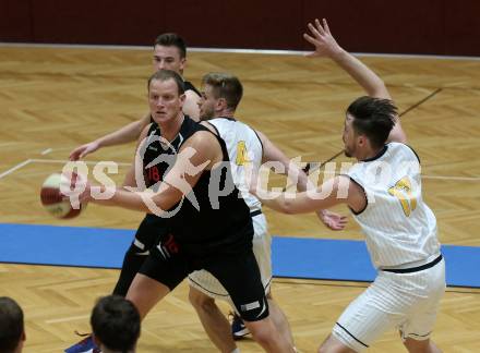 Basketball 2. Bundesliga. Grunddurchgang 1. Runde. Woerthersee Piraten gegen Mistelbach Mustangs. Christof Gspandl,  (Piraten), Ivo Prachar (Mustangs). Klagenfurt, am 21.9.2019.
Foto: Kuess
www.qspictures.net

---
pressefotos, pressefotografie, kuess, qs, qspictures, sport, bild, bilder, bilddatenbank
