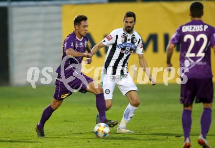 Fussball OEFB-Cup. SK Austria Klagenfurt gegen SK Puntigamer Sturm Graz. Oliver Markoutz, (Austria Klagenfurt), Anastasios Avlonitis  (Graz). Klagenfurt, am 25.9.2019.
Foto: Kuess
www.qspictures.net
---
pressefotos, pressefotografie, kuess, qs, qspictures, sport, bild, bilder, bilddatenbank