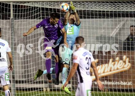 Fussball OEFB-Cup. SK Austria Klagenfurt gegen SK Puntigamer Sturm Graz. Darijo Pecirep, (Austria Klagenfurt), Joerg Siebenhandl  (Graz). Klagenfurt, am 25.9.2019.
Foto: Kuess
www.qspictures.net
---
pressefotos, pressefotografie, kuess, qs, qspictures, sport, bild, bilder, bilddatenbank