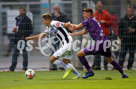 Fussball OEFB-Cup. SK Austria Klagenfurt gegen SK Puntigamer Sturm Graz. Thomas Severin Blomeyer, (Austria Klagenfurt), Thorsten Roecher (Graz). Klagenfurt, am 25.9.2019.
Foto: Kuess
www.qspictures.net
---
pressefotos, pressefotografie, kuess, qs, qspictures, sport, bild, bilder, bilddatenbank