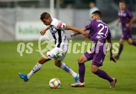 Fussball OEFB-Cup. SK Austria Klagenfurt gegen SK Puntigamer Sturm Graz. Polydoros Gkezos,  (Austria Klagenfurt), Kiril Despodov (Graz). Klagenfurt, am 25.9.2019.
Foto: Kuess
www.qspictures.net
---
pressefotos, pressefotografie, kuess, qs, qspictures, sport, bild, bilder, bilddatenbank
