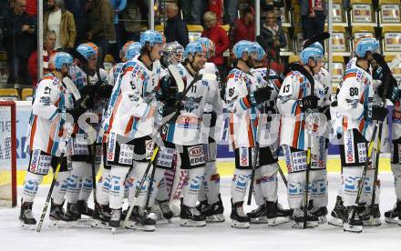 EBEL. Eishockey Bundesliga. KAC gegen	EHC Liwest Black Wings Linz. Jubel Linz. Klagenfurt, am 29.9.2019.
Foto: Kuess
www.qspictures.net

---
pressefotos, pressefotografie, kuess, qs, qspictures, sport, bild, bilder, bilddatenbank