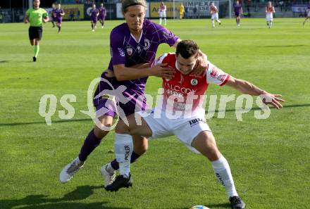 Fussball 2. Liga. SK Austria Klagenfurt gegen SK Vorwaerts Steyr. Patrick Greil,  (Austria Klagenfurt),  Sascha Fahrngruber (Vorwaerts Steyr). Klagenfurt, am 29.9.2019.
Foto: Kuess
www.qspictures.net
---
pressefotos, pressefotografie, kuess, qs, qspictures, sport, bild, bilder, bilddatenbank
