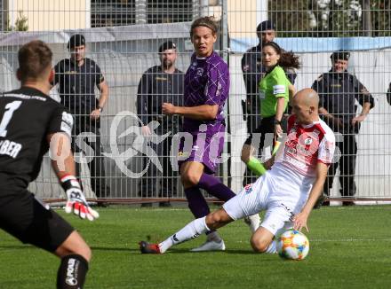 Fussball 2. Liga. SK Austria Klagenfurt gegen SK Vorwaerts Steyr. Patrick Greil, (Austria Klagenfurt),  Thomas Himmelfreundpointner  (Vorwaerts Steyr). Klagenfurt, am 29.9.2019.
Foto: Kuess
www.qspictures.net
---
pressefotos, pressefotografie, kuess, qs, qspictures, sport, bild, bilder, bilddatenbank