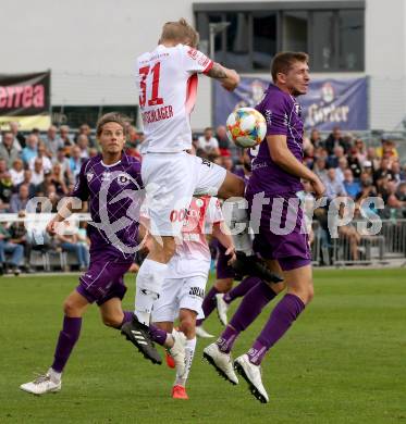 Fussball 2. Liga. SK Austria Klagenfurt gegen SK Vorwaerts Steyr. Ivan Saravanja,  (Austria Klagenfurt), Michael Halbartschlager (Vorwaerts Steyr). Klagenfurt, am 29.9.2019.
Foto: Kuess
www.qspictures.net
---
pressefotos, pressefotografie, kuess, qs, qspictures, sport, bild, bilder, bilddatenbank