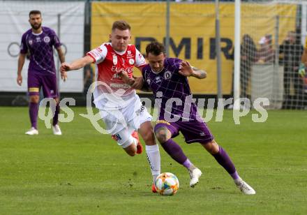 Fussball 2. Liga. SK Austria Klagenfurt gegen SK Vorwaerts Steyr. Philipp Huetter,  (Austria Klagenfurt), Mirsad Sulejmanovic (Vorwaerts Steyr). Klagenfurt, am 29.9.2019.
Foto: Kuess
www.qspictures.net
---
pressefotos, pressefotografie, kuess, qs, qspictures, sport, bild, bilder, bilddatenbank