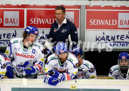EBEL. Eishockey Bundesliga. EC VSV gegen HC TWK Innsbruck.  Trainer Jyrki Aho (VSV). Villach, am 4.10.2019.
Foto: Kuess
www.qspictures.net
---
pressefotos, pressefotografie, kuess, qs, qspictures, sport, bild, bilder, bilddatenbank