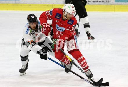 EBEL. Eishockey Bundesliga. KAC gegen	Moser Medical Graz99ers. Thomas Hundertpfund, (KAC), Erik Kirchschlaeger  (Graz). Klagenfurt, am 6.10.2019.
Foto: Kuess
www.qspictures.net

---
pressefotos, pressefotografie, kuess, qs, qspictures, sport, bild, bilder, bilddatenbank