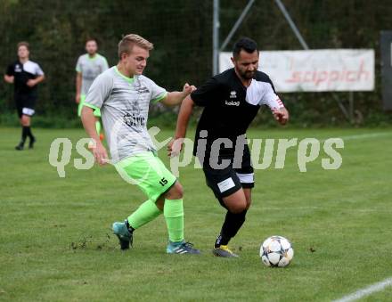 Fussball. 2. Klasse C. Gurk gegen Soerg. Moritz Thomas Lassnig (Gurk),  Denis Sahitaj (Soerg). Gurk, 28.9.2019.
Foto: Kuess
www.qspictures.net
---
pressefotos, pressefotografie, kuess, qs, qspictures, sport, bild, bilder, bilddatenbank
